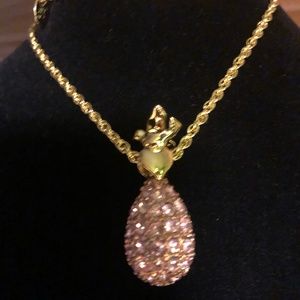 Joan Rivers Faberge Pink Egg Heart Bird